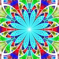Dark colorful fractal flower digital artwork