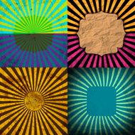 Set Vintage Colored Rays background N29