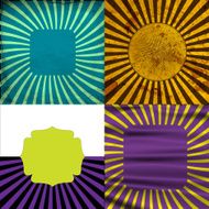 Set Vintage Colored Rays background N33