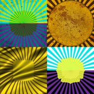 Set Vintage Colored Rays background N34