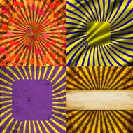 Set Vintage Colored Rays background N35
