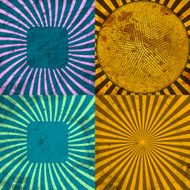 Set Vintage Colored Rays background N42
