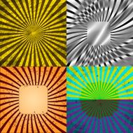 Set Vintage Colored Rays background N43