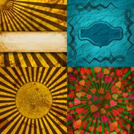set of Old vintage paper template texture N35