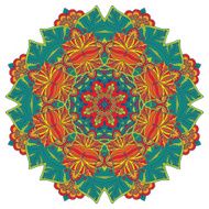 Mandala round ornament pattern with floral decorative elements