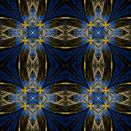 Symmetrical flower pattern in stained-glass window style N18