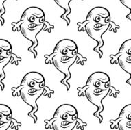 Funny little ghosts seamless pattern N2