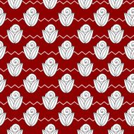 seamless simple pattern with flower rose stems zig zag N2