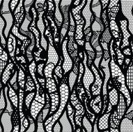 Black lace vector fabric seamless pattern N23
