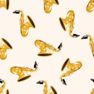 instrument saxophone cartoon seamless pattern background