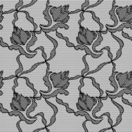 Black lace vector fabric seamless pattern N26