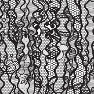 Black lace vector fabric seamless pattern N28