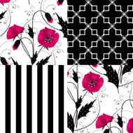 Patchwork seamless floral poppy pattern