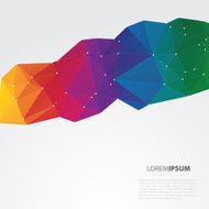 Mosaic rainbow background with text