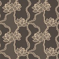 Black lace vector fabric seamless pattern N29
