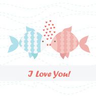 Valentine card fish