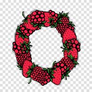 Letter O made from red berries sketch for your design