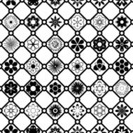 Black and White Vector Flower Pattern N3