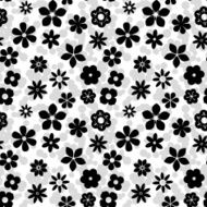 Black and White Vector Flower Pattern N4