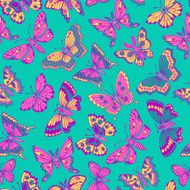 seamless pattern with decorative butterflies N17