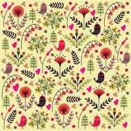 flowers and birds pattern N3