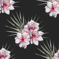Watercolor tropical flral pattern N3