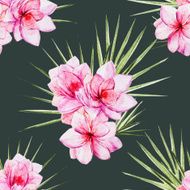 Watercolor tropical flral pattern N4