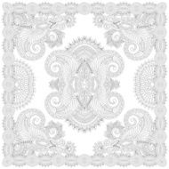 unique coloring book square page for adults - floral authentic N47