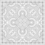 unique coloring book square page for adults - floral authentic N49
