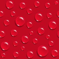 Water drops on red background seamless pattern