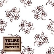 Seamless pattern with bouquet of tulips