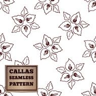 Seamless pattern with bouquet of callas