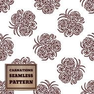 Seamless pattern with bouquet of carnations