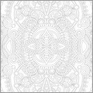 unique coloring book square page for adults - floral authentic N56