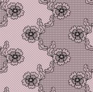 Black lace vector fabric seamless pattern N31
