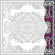 unique coloring book square page for adults - floral authentic N57
