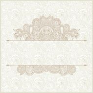 light floral frame on paisley background with place for your N2