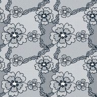 Black lace vector fabric seamless pattern N33