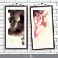 Two Frames Of Picture On A Striped Old Wall N6