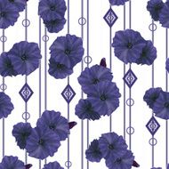 Seamless navy poppy flowers pattern background