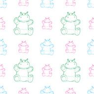 Seamless pattern with african animals silhouettes N2