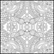 unique coloring book square page for adults - floral authentic N59