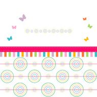Colorful abstract greeting card circle and butterfly