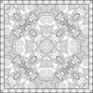 unique coloring book square page for adults - floral authentic N66