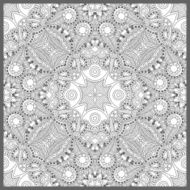 unique coloring book square page for adults - floral authentic N68