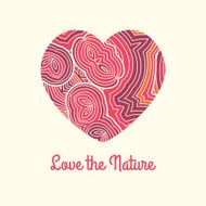 Love the nature Patterned decorative heart vector