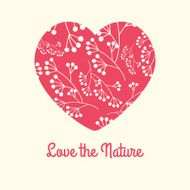 Love the nature Patterned decorative heart vector N3