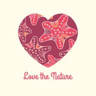 Love the nature Patterned decorative heart vector N4