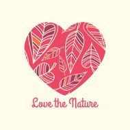 Love the nature Patterned decorative heart vector N5