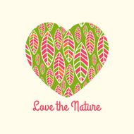 Love the nature Patterned decorative heart vector N6